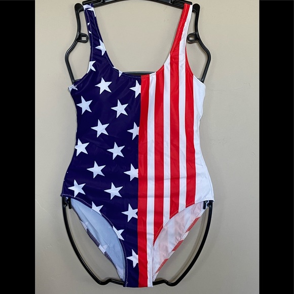 NEW Tuonroad American Flag Prints Women One Piece Swimsuit Bath Suit SM,L,XL,XXL - Picture 6 of 11